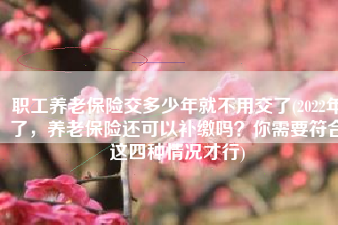 职工养老保险交多少年就不用交了(2022年了，养老保险还可以补缴吗？你需要符合这四种情况才行)