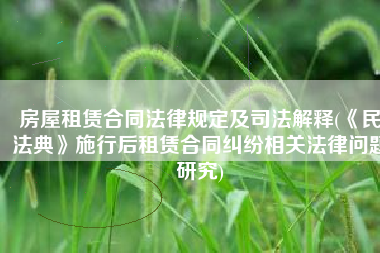 房屋租赁合同法律规定及司法解释(《民法典》施行后租赁合同纠纷相关法律问题研究)