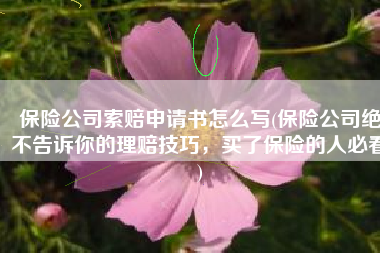 保险公司索赔申请书怎么写(保险公司绝不告诉你的理赔技巧，买了保险的人必看)