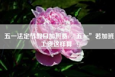 五一法定节假日加班费(“五一”若加班，工资这样算→)