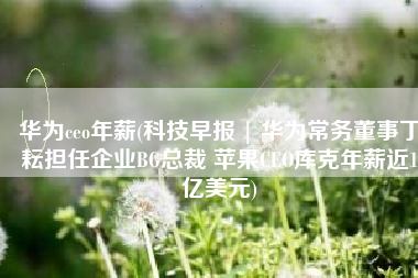 华为ceo年薪(科技早报 | 华为常务董事丁耘担任企业BG总裁 苹果CEO库克年薪近1亿美元)