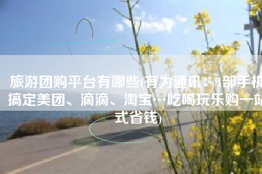 旅游团购平台有哪些(有为通讯：1部手机搞定美团、滴滴、淘宝…吃喝玩乐购一站式省钱)