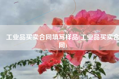 工业品买卖合同填写样品(工业品买卖合同)