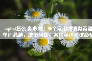capital怎么读(收藏！90个常用城镇类英语单词总结，城市居住，各种英语考试必备)