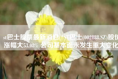 st巴士股票最新消息(*ST巴士(002188.SZ)股价涨幅大53.08% 公司基本面未发生重大变化)