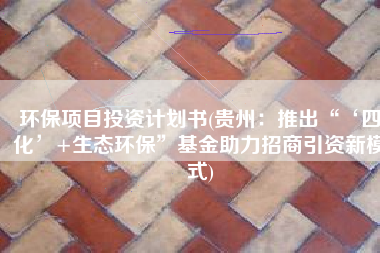 环保项目投资计划书(贵州：推出“‘四化’+生态环保”基金助力招商引资新模式)