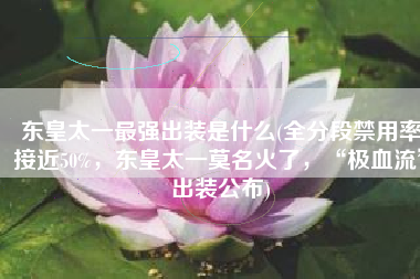 东皇太一最强出装是什么(全分段禁用率接近50%，东皇太一莫名火了，“极血流”出装公布)