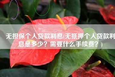 无担保个人贷款利息(无抵押个人贷款利息是多少？需要什么手续费？)