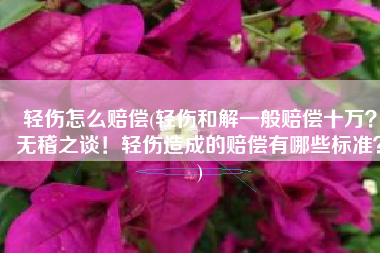 轻伤怎么赔偿(轻伤和解一般赔偿十万？无稽之谈！轻伤造成的赔偿有哪些标准？)