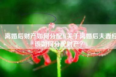 离婚后财产如何分配?(关于离婚后夫妻应该如何分配财产？)