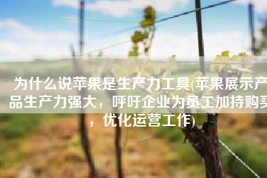 为什么说苹果是生产力工具(苹果展示产品生产力强大，呼吁企业为员工加持购买，优化运营工作)