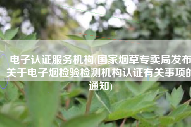 电子认证服务机构(国家烟草专卖局发布关于电子烟检验检测机构认证有关事项的通知)