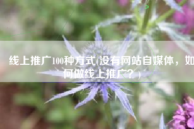 线上推广100种方式(没有网站自媒体，如何做线上推广？)
