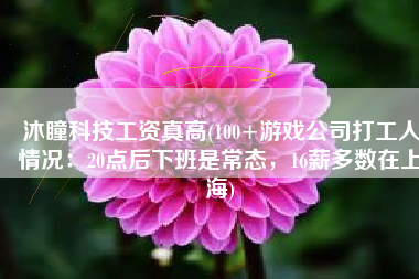 沐瞳科技工资真高(100+游戏公司打工人情况：20点后下班是常态，16薪多数在上海)
