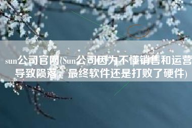 sun公司官网(Sun公司因为不懂销售和运营，导致陨落，最终软件还是打败了硬件)