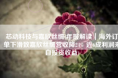 芯动科技与嘉欣丝绸(年报解读｜海外订单下滑致嘉欣丝绸营收降24% 近6成利润来自投资收益)