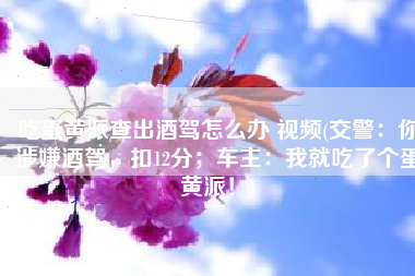 吃蛋黄派查出酒驾怎么办 视频(交警：你涉嫌酒驾，扣12分；车主：我就吃了个蛋黄派！)
