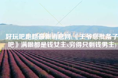 好玩吧跑路最新消息网(《王爷您批条子吧》满眼都是钱女主x穷得只剩钱男主)