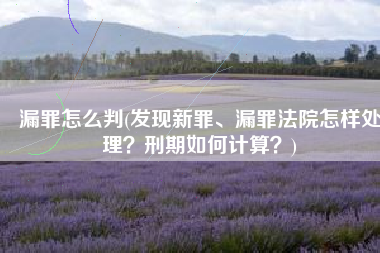 漏罪怎么判(发现新罪、漏罪法院怎样处理？刑期如何计算？)