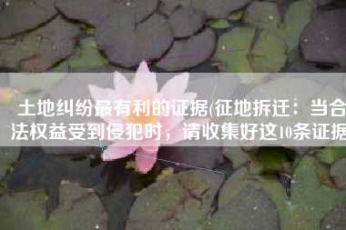 土地纠纷最有利的证据(征地拆迁：当合法权益受到侵犯时，请收集好这10条证据)