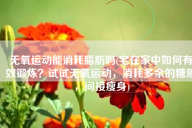 无氧运动能消耗脂肪吗(宅在家中如何有效锻炼？试试无氧运动，消耗多余的糖原，间接瘦身)