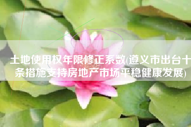 土地使用权年限修正系数(遵义市出台十条措施支持房地产市场平稳健康发展)