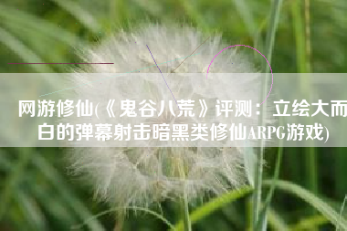 网游修仙(《鬼谷八荒》评测：立绘大而白的弹幕射击暗黑类修仙ARPG游戏)
