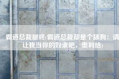 霸道总裁腿咚(霸道总裁却是个舔狗：请让我当你的奴隶吧，奥利给)