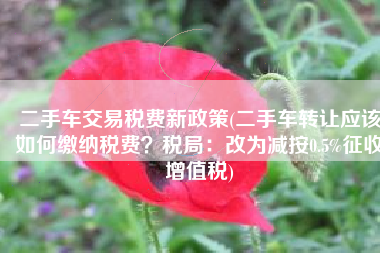 二手车交易税费新政策(二手车转让应该如何缴纳税费？税局：改为减按0.5%征收增值税)