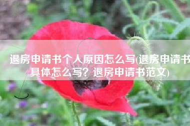 退房申请书个人原因怎么写(退房申请书具体怎么写？退房申请书范文)