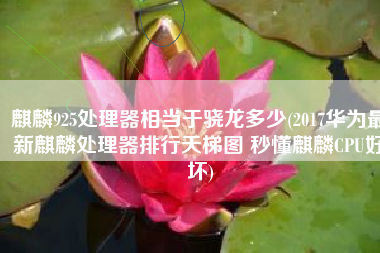 麒麟925处理器相当于骁龙多少(2017华为最新麒麟处理器排行天梯图 秒懂麒麟CPU好坏)