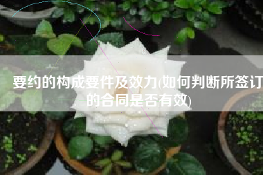 要约的构成要件及效力(如何判断所签订的合同是否有效)