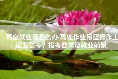 高空就业证怎么办(高处作业吊篮操作工证怎么考？报考要求及就业前景)