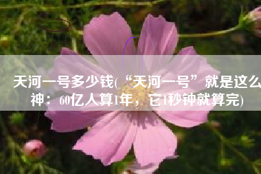 天河一号多少钱(“天河一号”就是这么神：60亿人算1年，它1秒钟就算完)