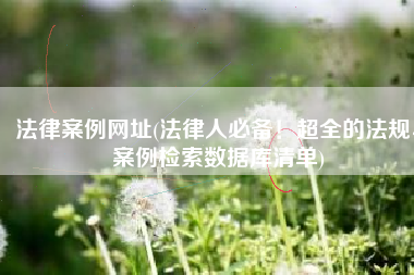 法律案例网址(法律人必备！超全的法规、案例检索数据库清单)