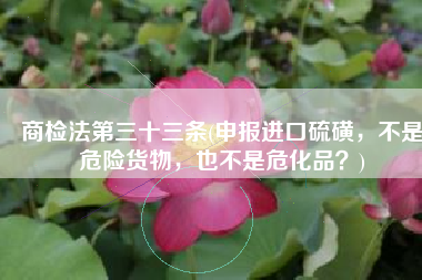 商检法第三十三条(申报进口硫磺，不是危险货物，也不是危化品？)