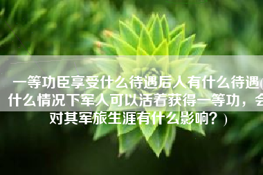 一等功臣享受什么待遇后人有什么待遇(什么情况下军人可以活着获得一等功，会对其军旅生涯有什么影响？)