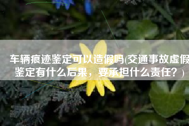 车辆痕迹鉴定可以造假吗(交通事故虚假鉴定有什么后果，要承担什么责任？)