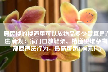 居民楼的楼道里可以放物品多少量算是违法(新规：家门口放鞋架、楼道里堆杂物，都属违法行为，最高可罚1000元！)