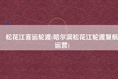松花江客运轮渡(哈尔滨松花江轮渡复航运营)
