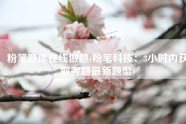 粉笔题库在线做题(粉笔科技：3小时内获取考题最新题型)