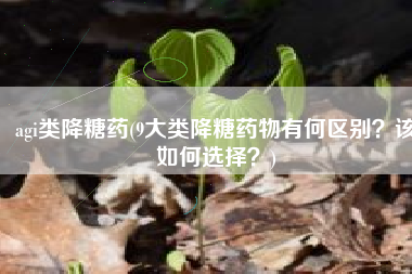 agi类降糖药(9大类降糖药物有何区别？该如何选择？)
