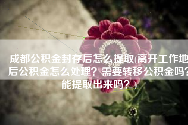 成都公积金封存后怎么提取(离开工作地后公积金怎么处理？需要转移公积金吗？能提取出来吗？)