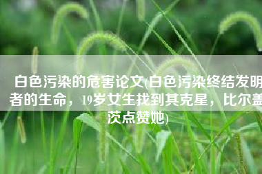 白色污染的危害论文(白色污染终结发明者的生命，19岁女生找到其克星，比尔盖茨点赞她)