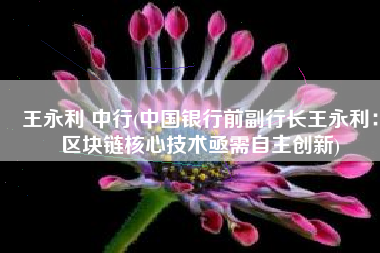 王永利 中行(中国银行前副行长王永利：区块链核心技术亟需自主创新)