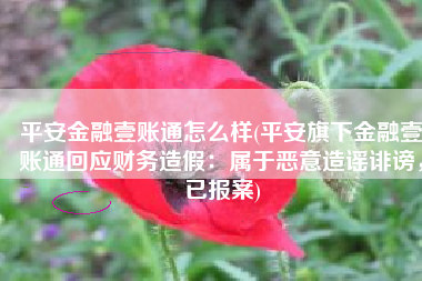平安金融壹账通怎么样(平安旗下金融壹账通回应财务造假：属于恶意造谣诽谤，已报案)