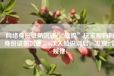 网络身份证防沉迷(“吃鸡”玩家用妈妈身份证防沉迷，6次人脸识别后，发现2个规律)