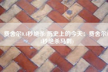 费舍尔0.4秒绝杀(历史上的今天：费舍尔0.4秒绝杀马刺)