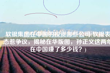 软银集团在中国的投资哪些公司(软银表态惹争议，揭秘在华版图，孙正义这两年在中国赚了多少钱？)