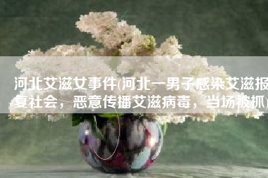 河北艾滋女事件(河北一男子感染艾滋报复社会，恶意传播艾滋病毒，当场被抓)